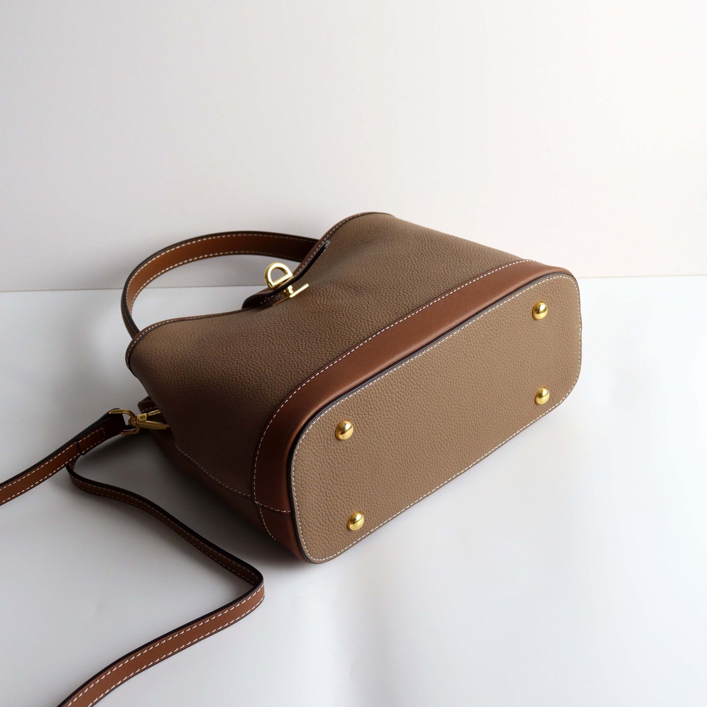 Genuine Leather Bucket Bag