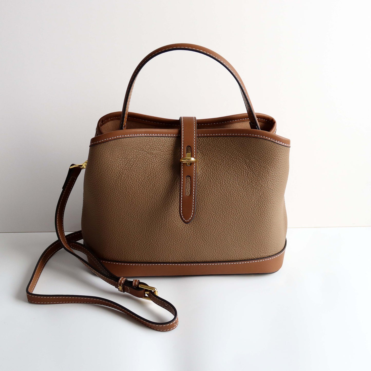 Genuine Leather Bucket Bag