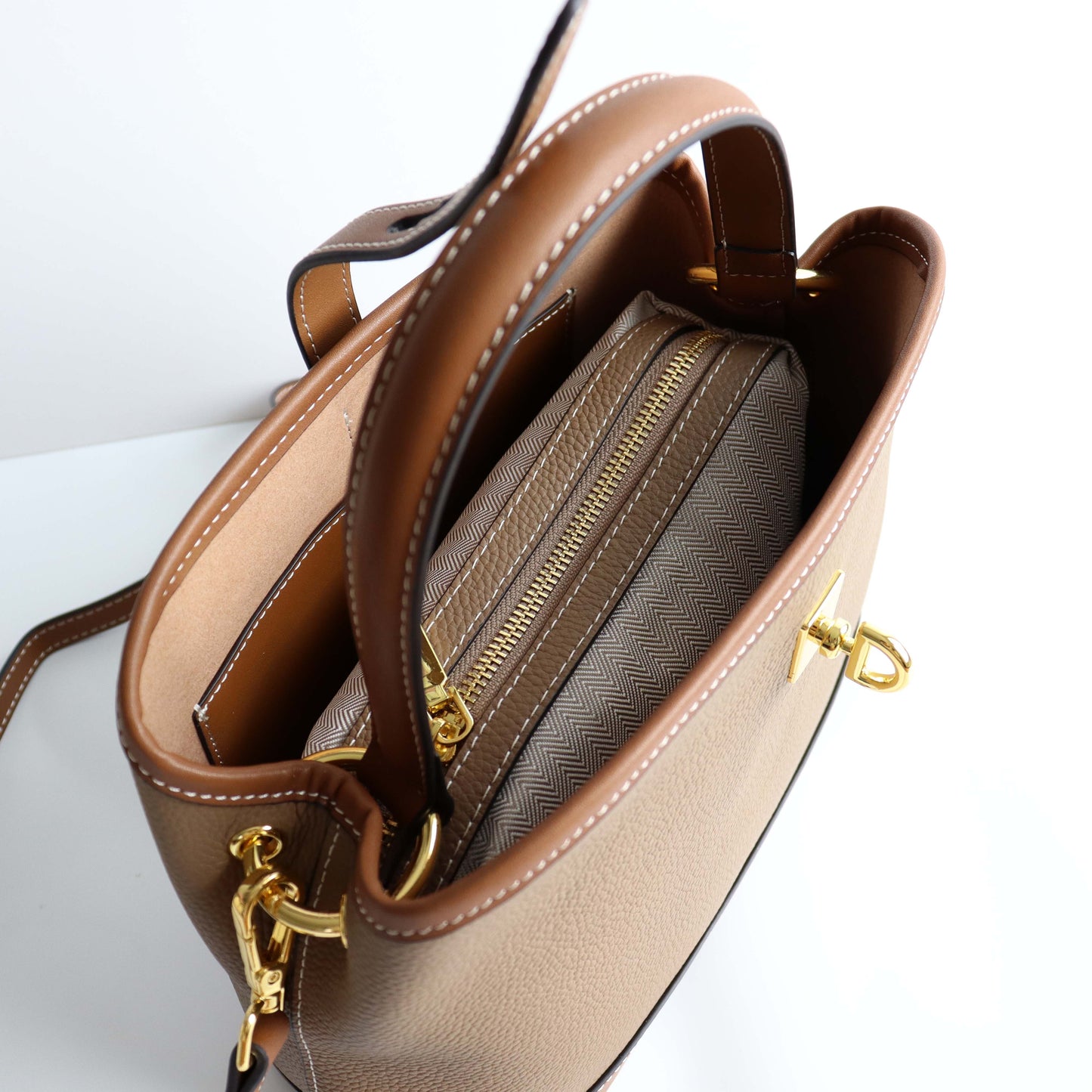 Genuine Leather Bucket Bag