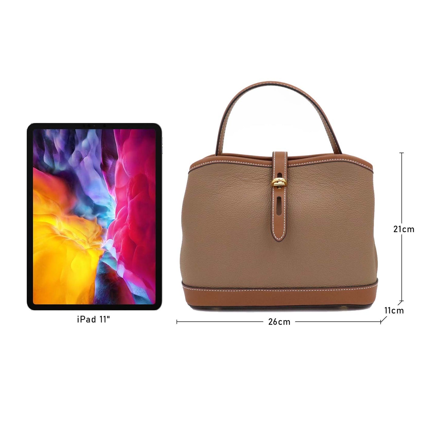 Genuine Leather Bucket Bag