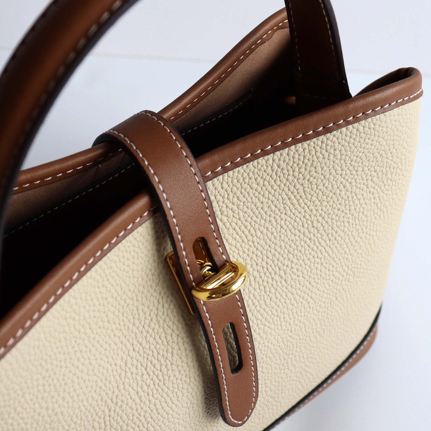 Genuine Leather Bucket Bag