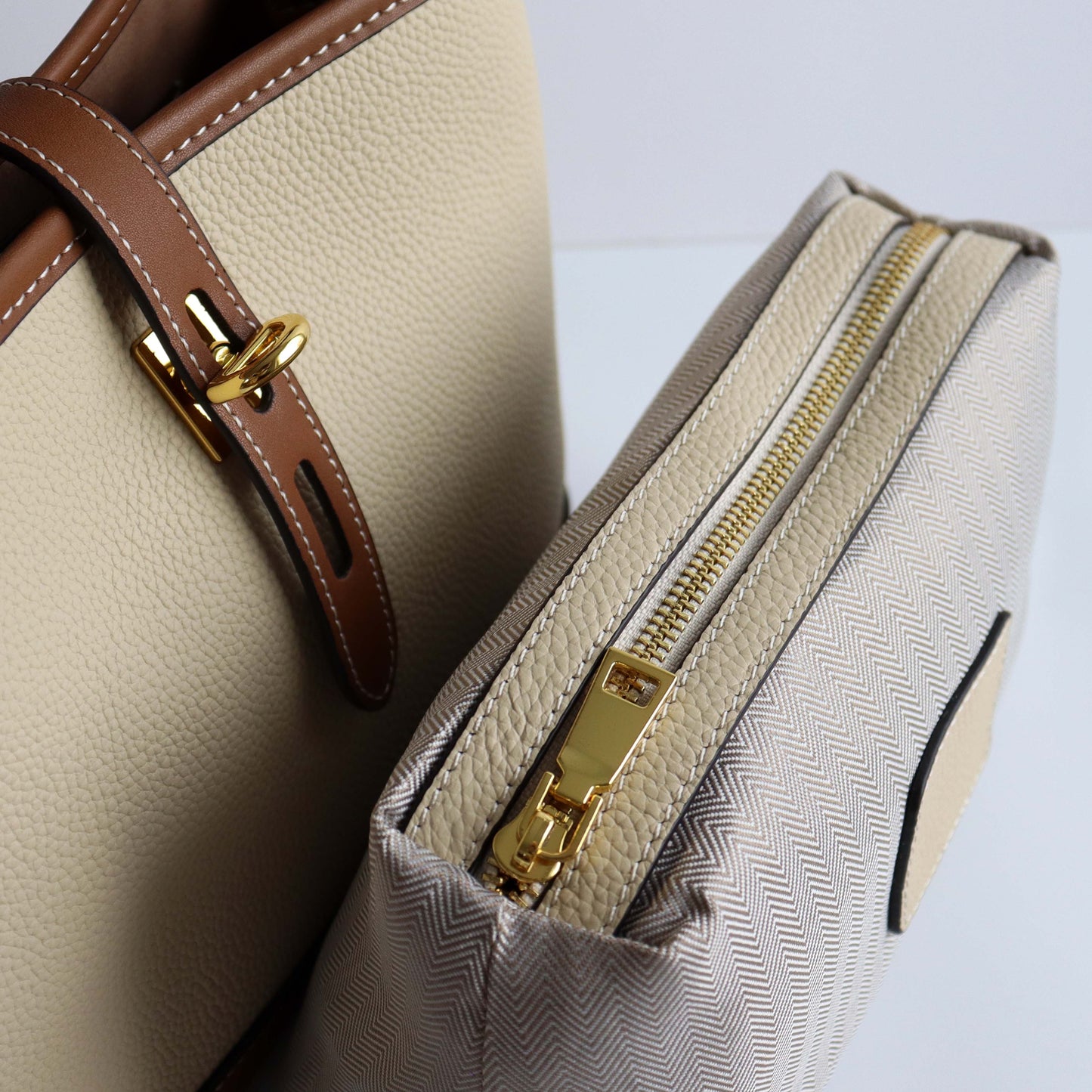 Genuine Leather Bucket Bag