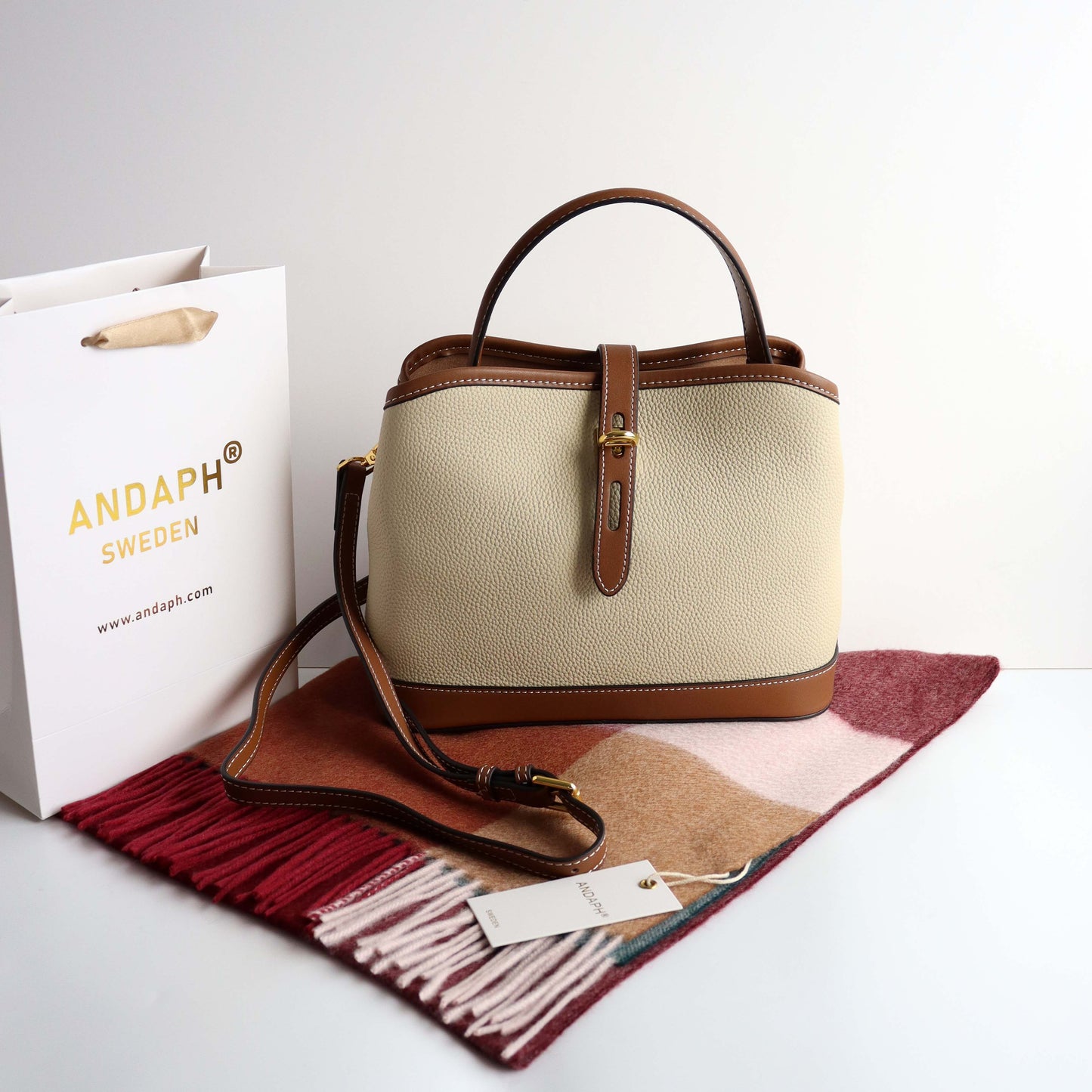 Genuine Leather Bucket Bag