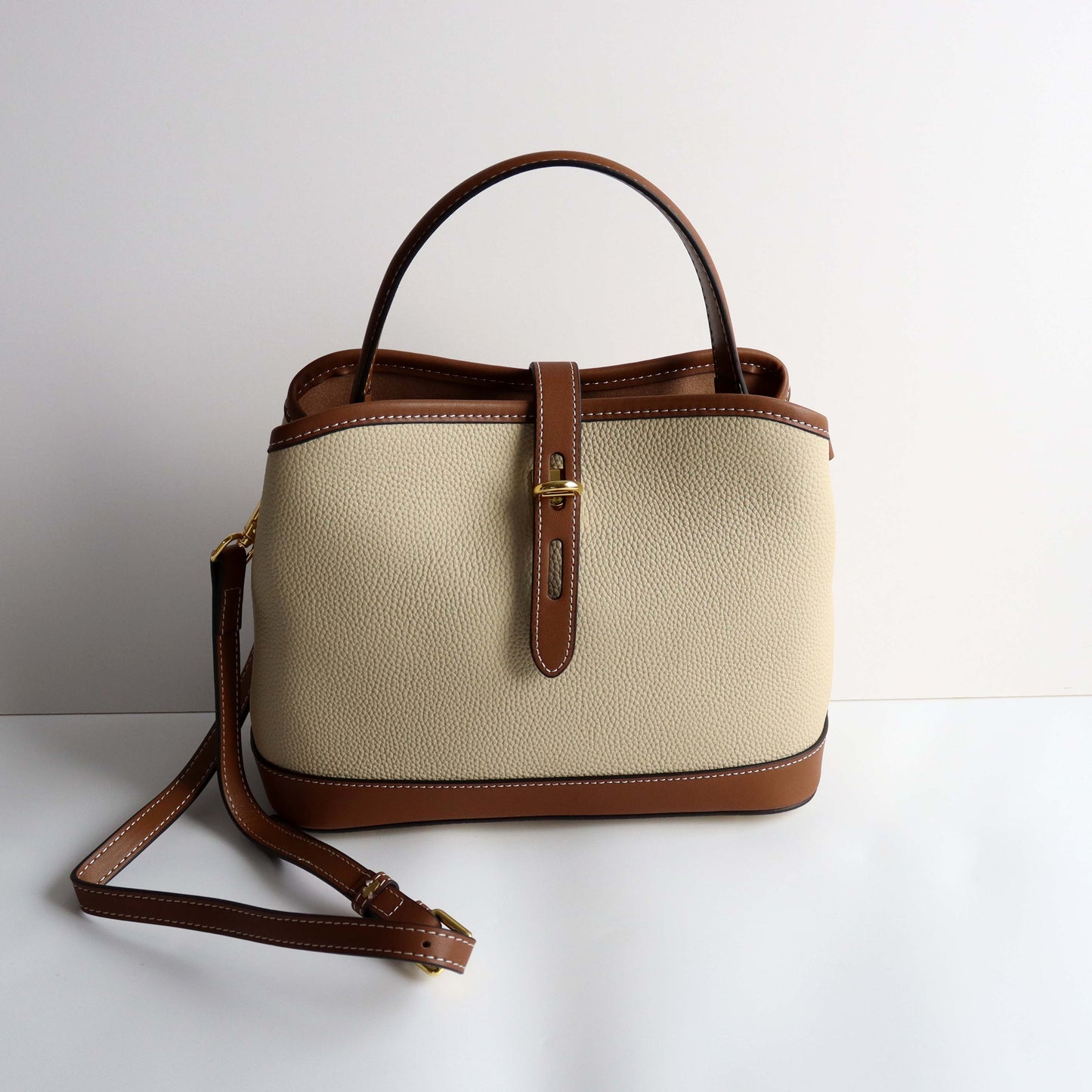 Genuine Leather Bucket Bag