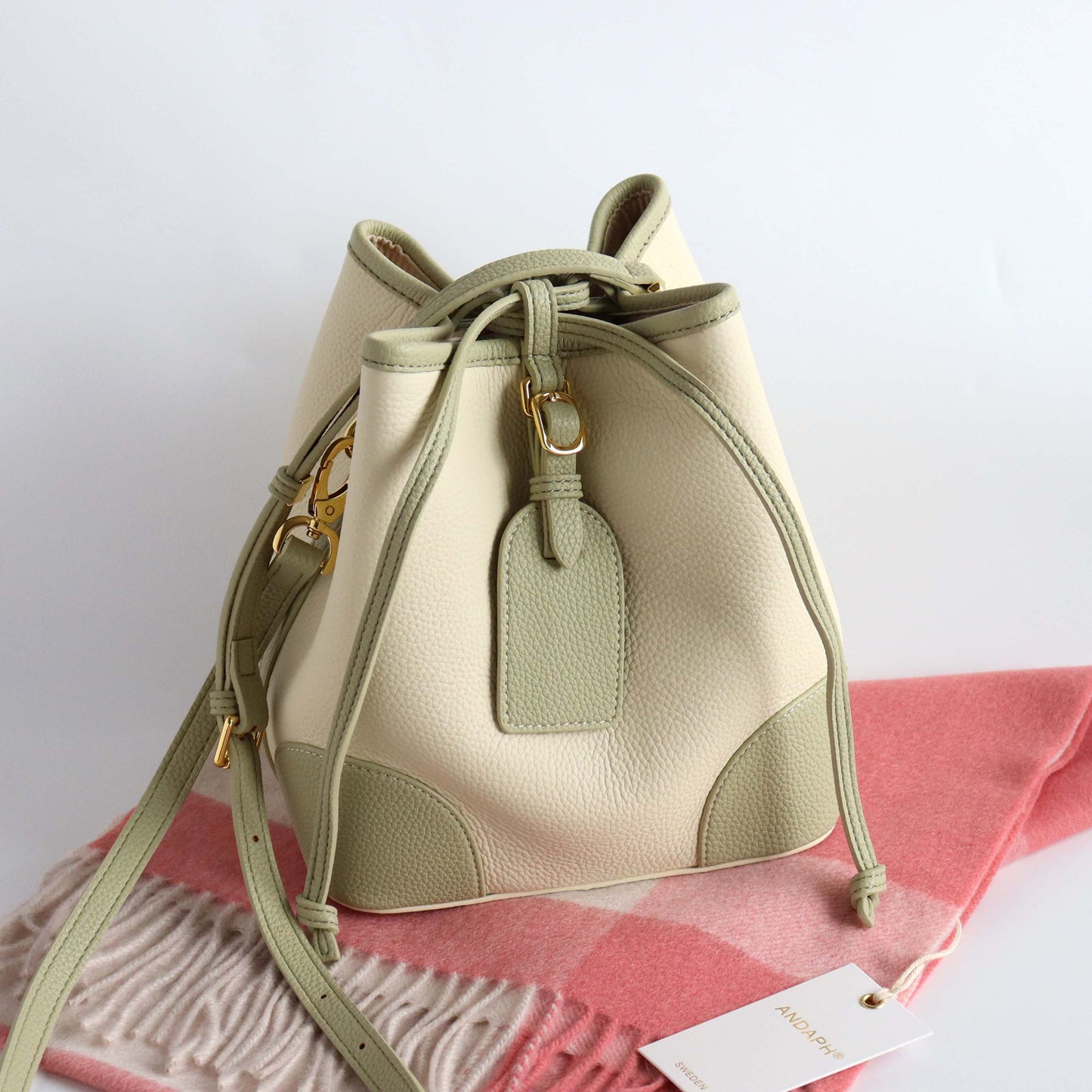 Leather Bucket Handbag