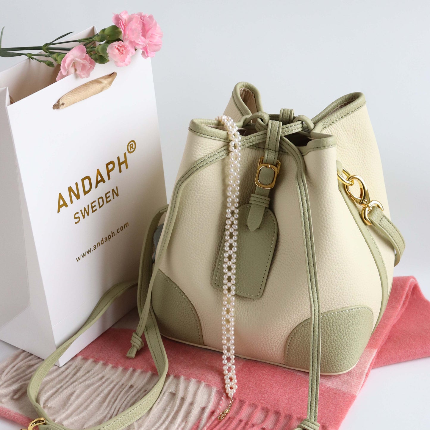 Leather Bucket Handbag