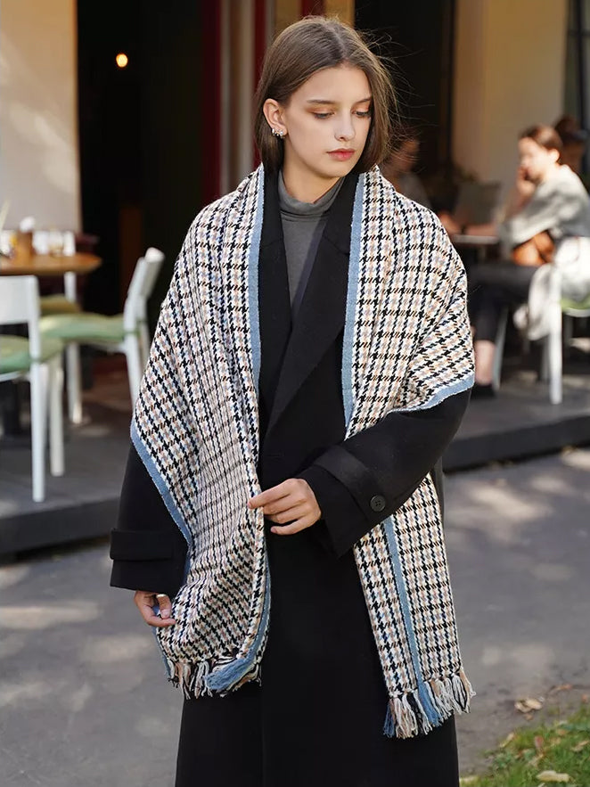 Houndstooth Cashmere Scarf/Shawl