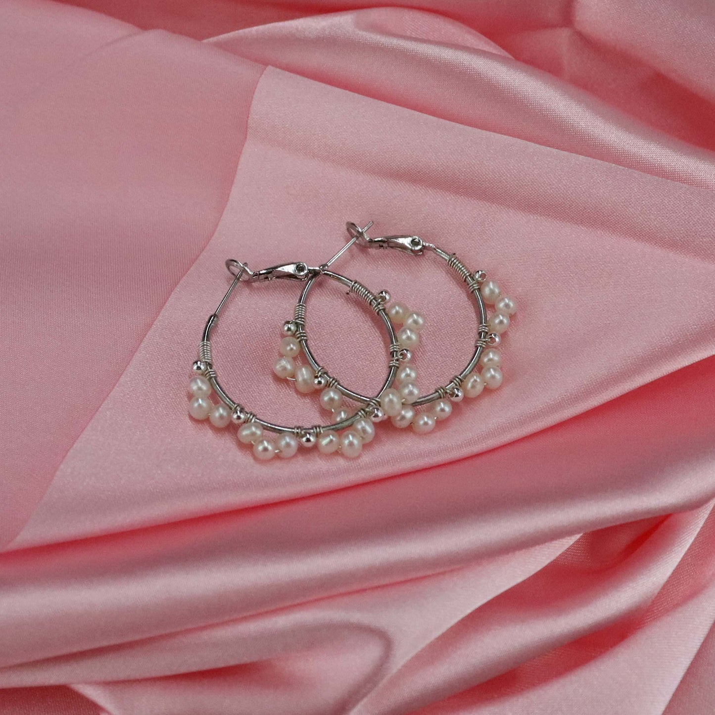 Genuine pearl cuff earrings