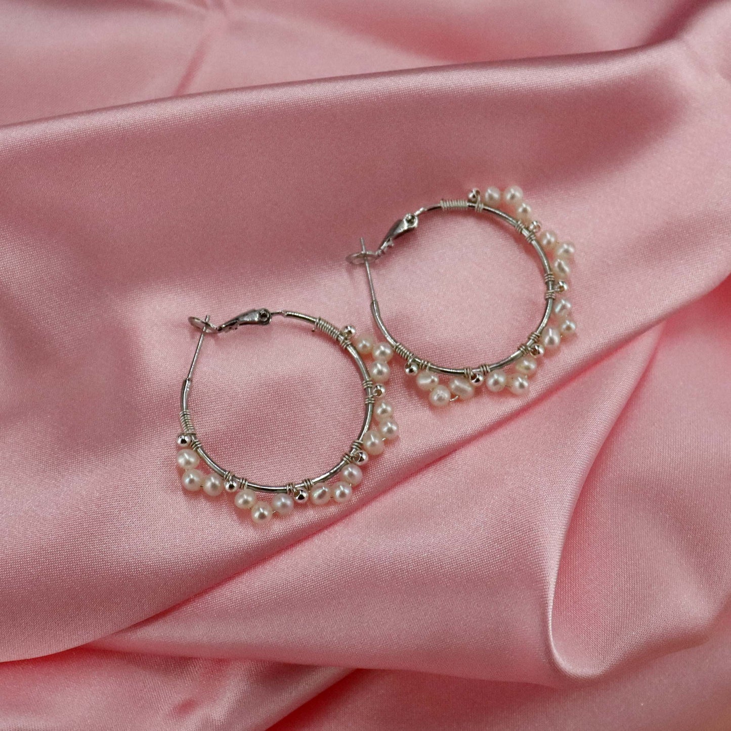 Genuine pearl cuff earrings