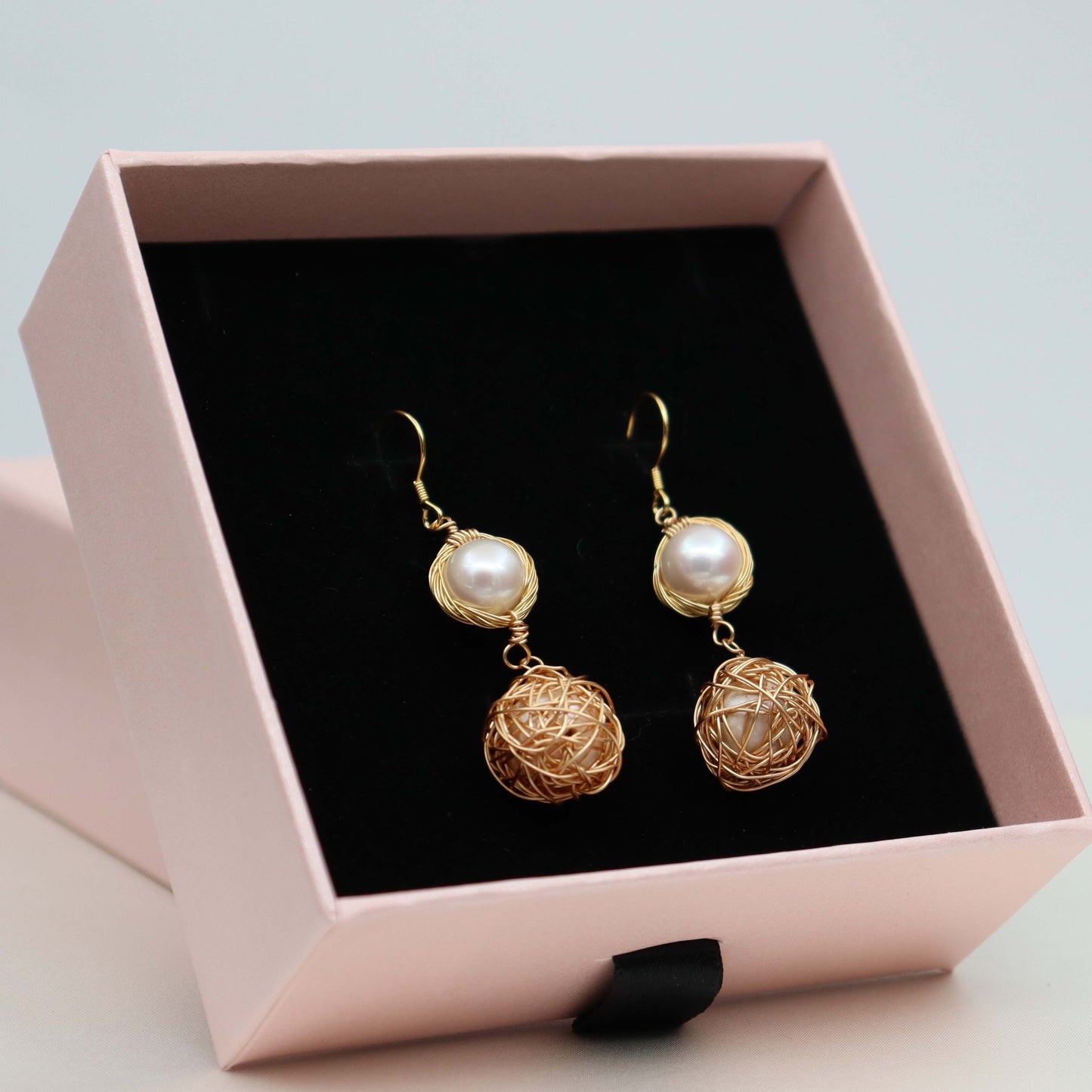 Genuine pearl drop earrings