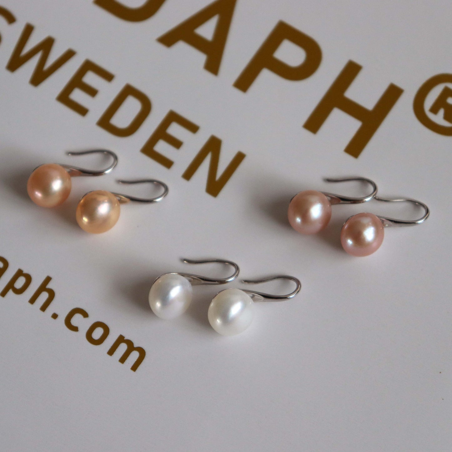 Äkta pärlhake örhängen [kort krok]