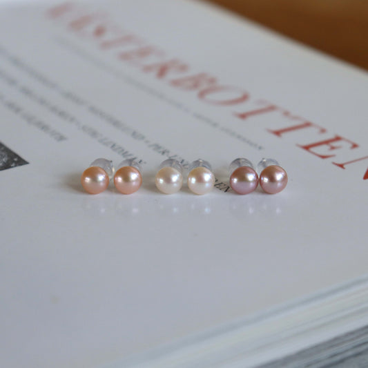6 mm pearl stud earrings