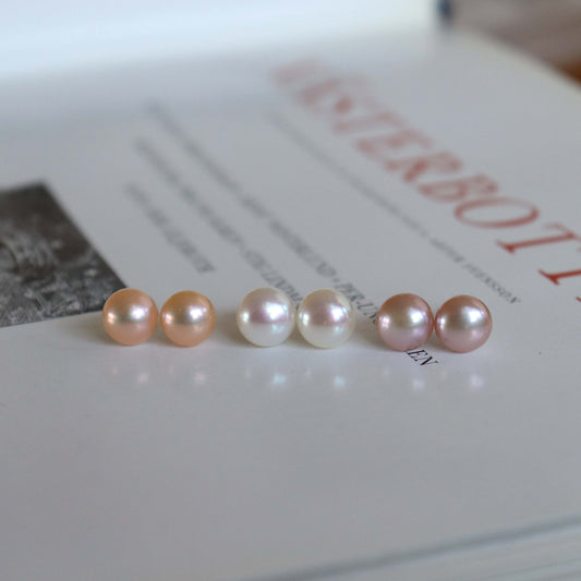 8 mm pearl stud earrings