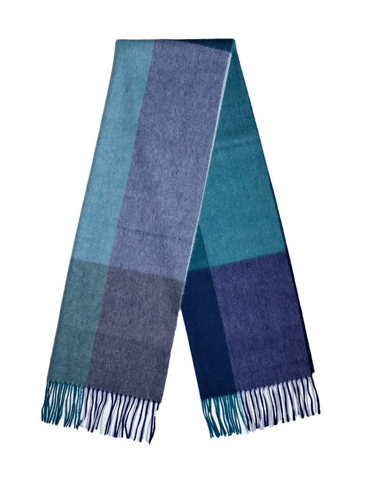Cashmere and Wool Blend Shawl for women and men blue A shape