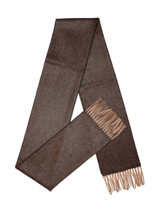 Double face cashmere scarf in brown for women and men A shape