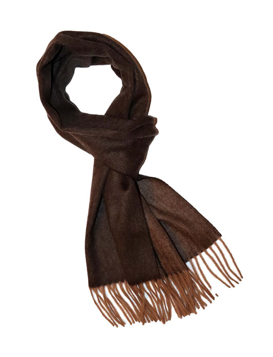 Double face cashmere scarf in brown for women and men cross