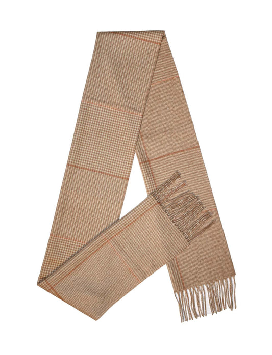 Houndstooth Beige Cashmere Scarf for women and men -A shape