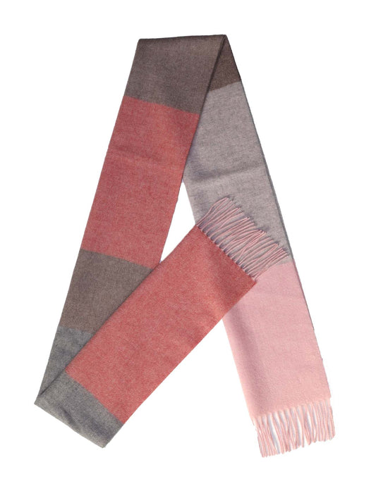 Plaid Cashmere Scarf for women pink-A shape