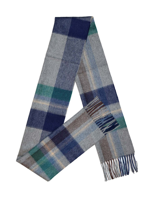 Plaid Cashmere Scarf grey for women men-A shape