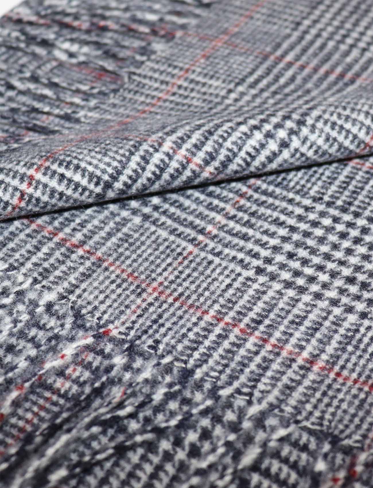 Plaid Cashmere Scarf in grey for women and men details