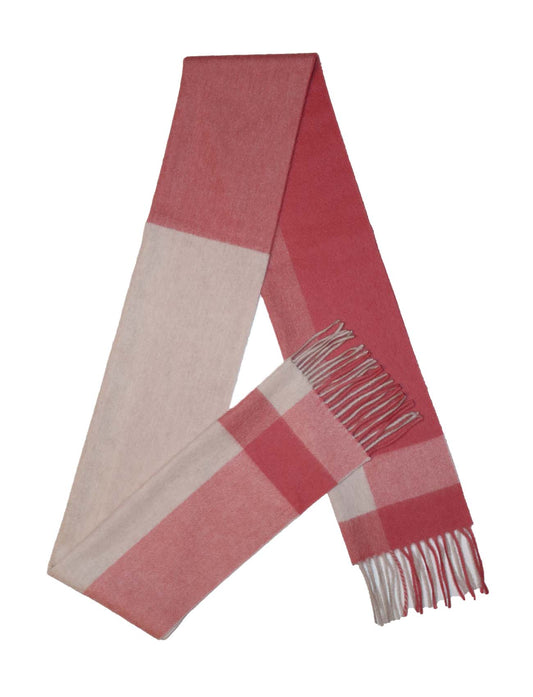 Plaid cashmere scarf in pink for women A shape