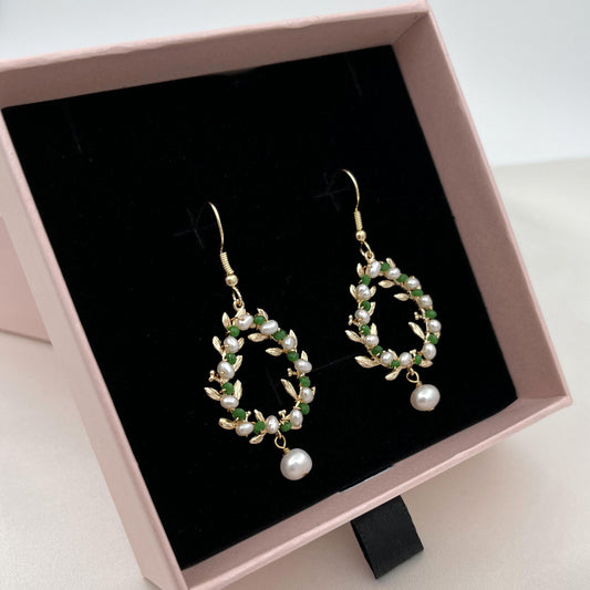 Genuine pearl drop earrings