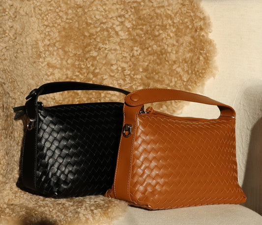 Genuine Leather Basket Bag