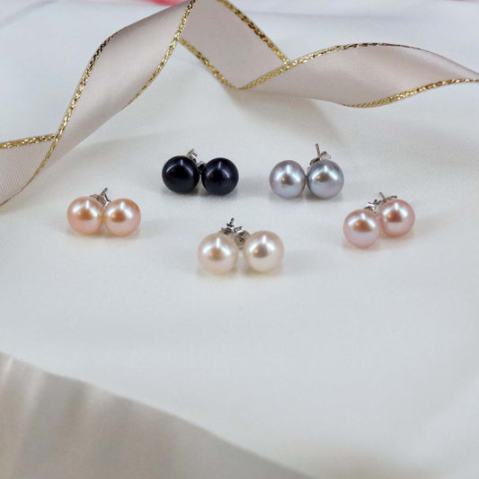 8 mm pearl stud earrings